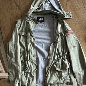 YMI women’s Olive Military Jacket with Hood